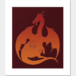 Orange Red Dragon Posters and Art